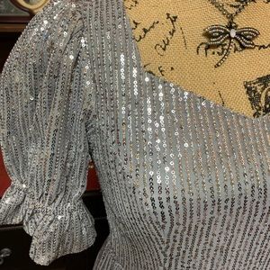 CLARA DRESS IN GUNMETAL SEQUINS XS Ivy City Co Holiday Special Occasion Dress